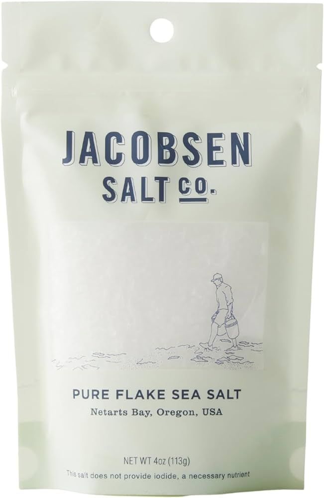 Jacobsen Salt Co. Pure Flake Finishing Salt, Kosher Salt, Coarse, 4 Ounce | Amazon (US)