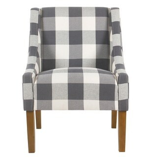 HomePop Modern Swoop Accent Chair - Blue Plaid | Bed Bath & Beyond