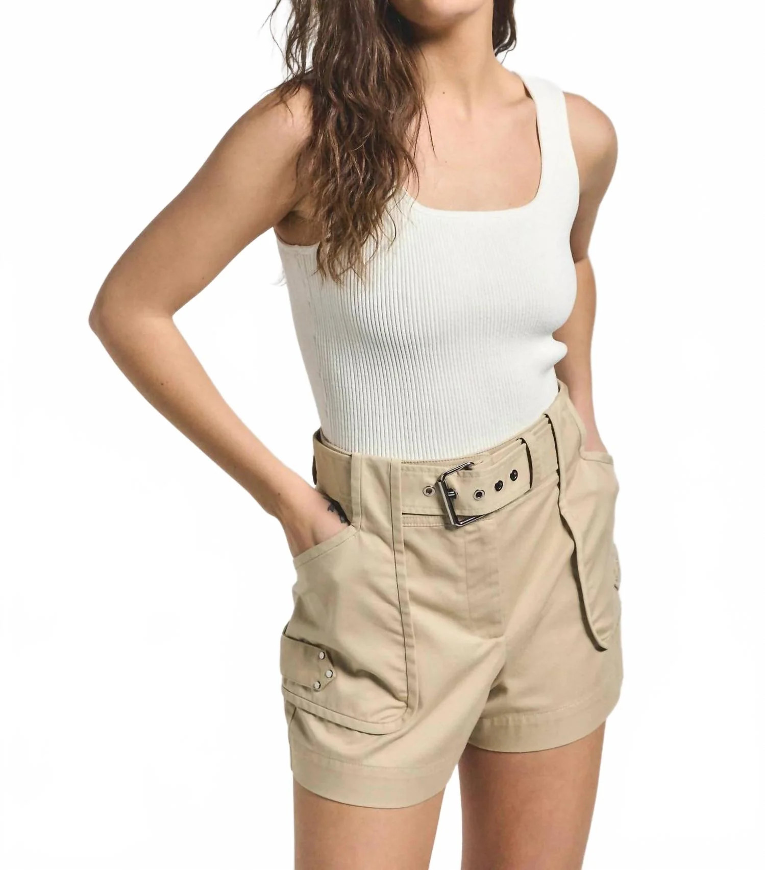 Monterey Belted Shorts In Safari | Shop Simon