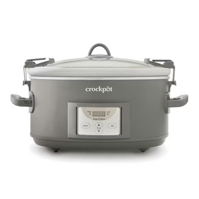Crock Pot 7 Qt Cook and Carry Programmable Slow Cooker with Locking Lid, Grey | Target
