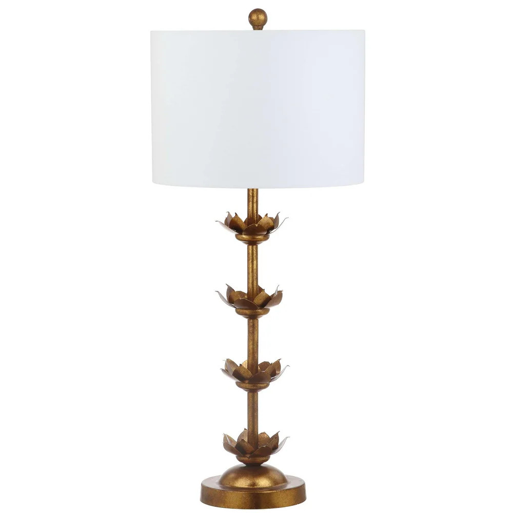 SAFAVIEH Lighting 32-inch Lani Antique Gold Leaf Table Lamp (Set of 2). - 14" W x 14" D x 32" H | Bed Bath & Beyond