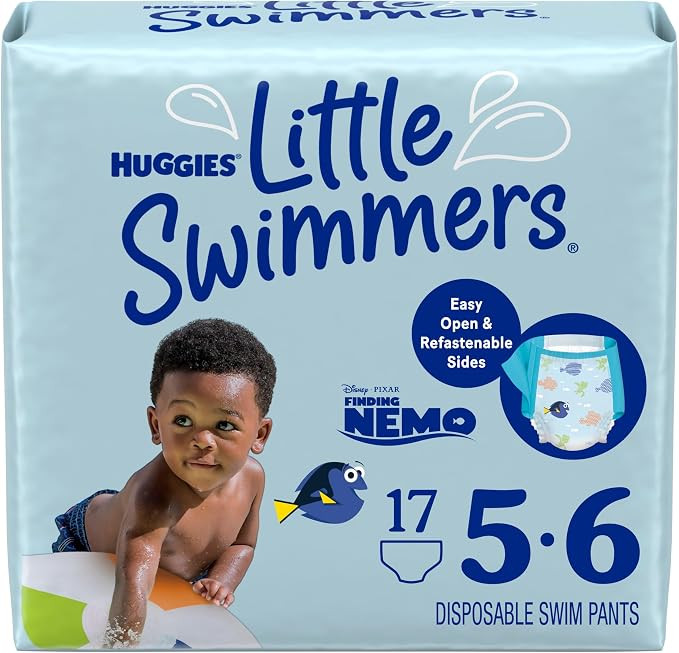 Huggies Little Swimmers Disposable Swim Diapers, Size 5-6 (32+ lbs), 17 Ct | Amazon (US)