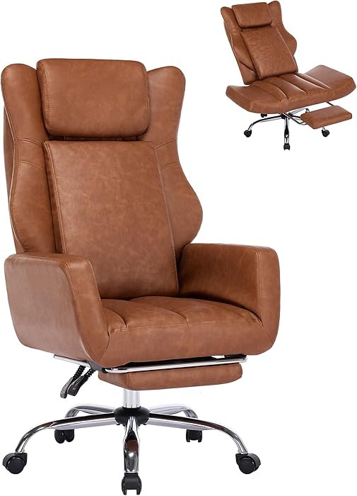 DYHOME Criss Cross Office Chair with Footrest, Executive Office Chair Ergonomic Flip-Up Armrest O... | Amazon (US)