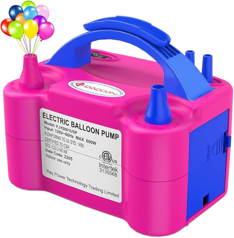 IDAODAN Electric Balloon Pump, Portable Electric Balloon Blower Machine Balloon Air Pump Dual Noz... | Amazon (US)