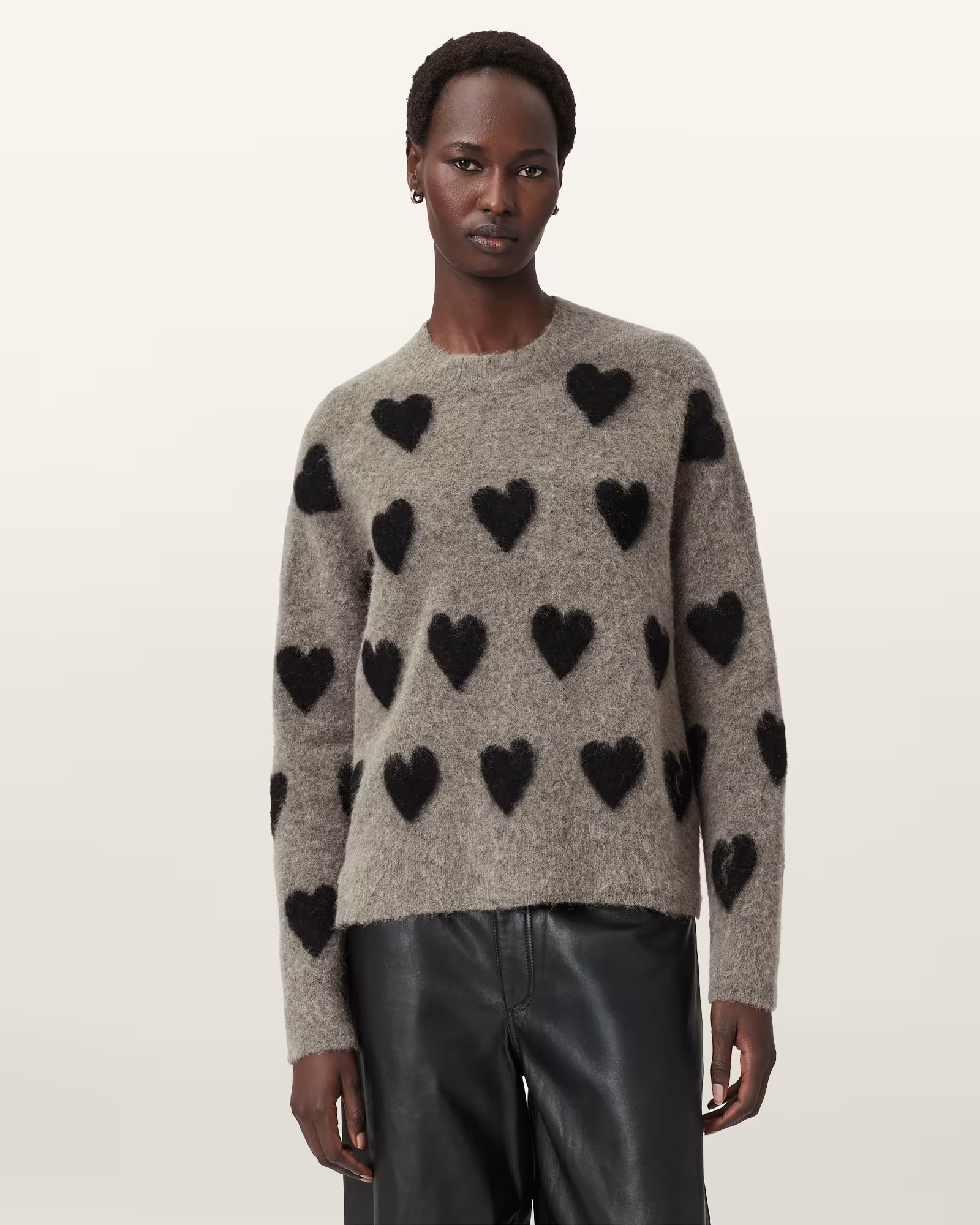 AllSaints Amora Jacquard Brushed Sweater | AllSaints US