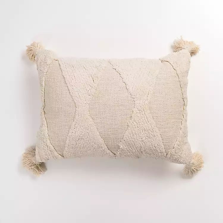 New! Zoey Ivory Diamond Tufted Lumbar Pillow | Kirkland's Home