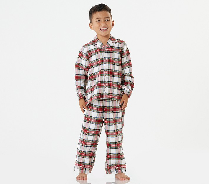 Stewart Plaid Flannel Pajama Set | Pottery Barn Kids
