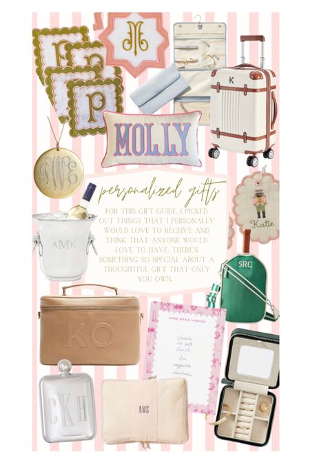 Here’s a personalized Christmas gift guide. 

Watt monogrammed finds. Personalized gift. Mark and Morgan gift guide. Personalized ornaments. Personalized note pads. Personalized flask. Personalized preppy pillow. Personalized luggage. Personalized necklace. 

#LTKGiftGuide #LTKstyletip #LTKHoliday