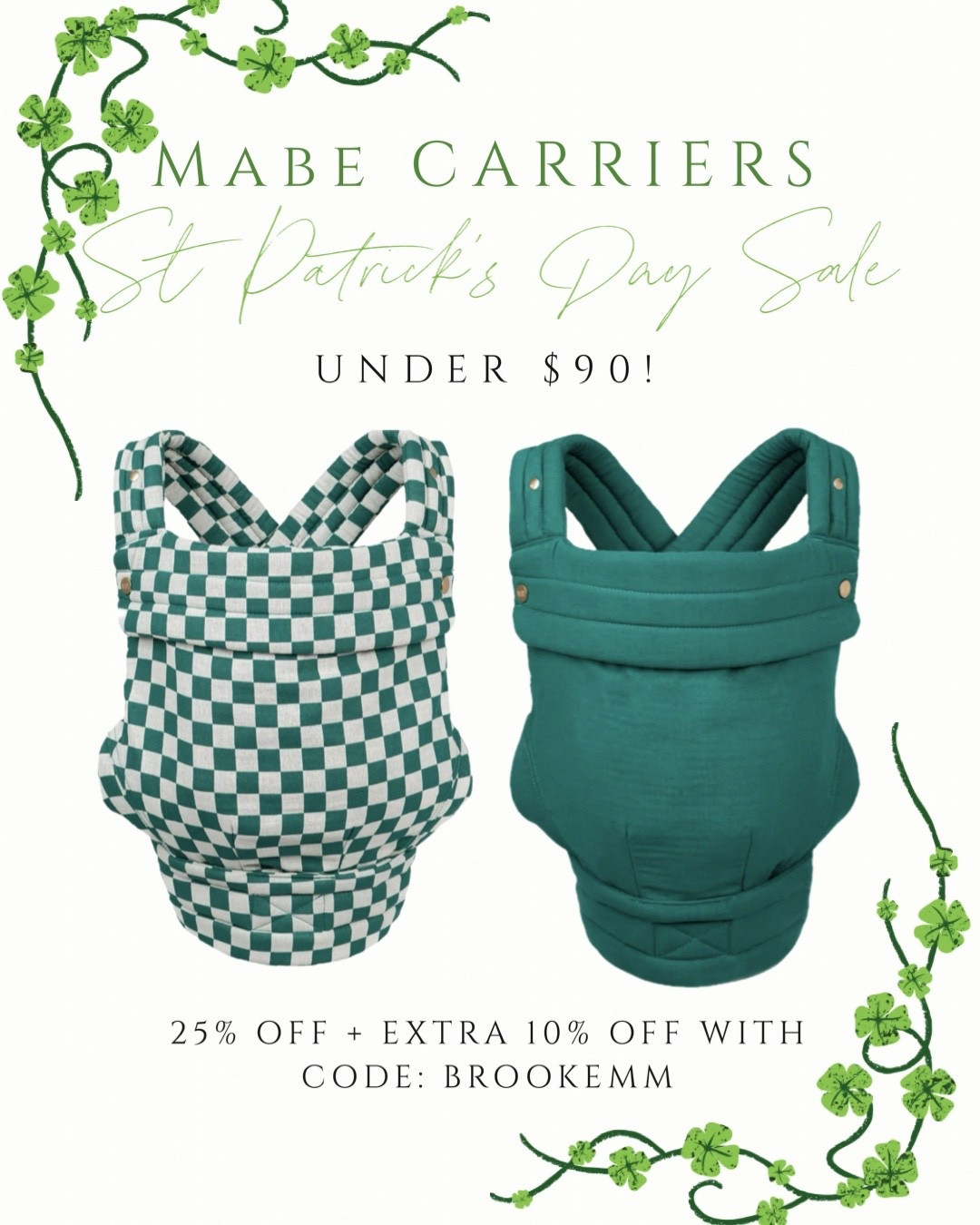 Mabe Carriers 35% off! 🤩

Y’all this deal is TOO GOOD! And finally—something for the boy moms! 🙌🏻

Their evergreen carriers are currently 25% off, PLUS stack code BROOKEMM for an extra 10% off, bringing carriers down to below $90!

These would be PERFECT if you are going to Masters this year with your littles! ⛳️

#LTKSaleAlert #LTKBump #LTKBaby