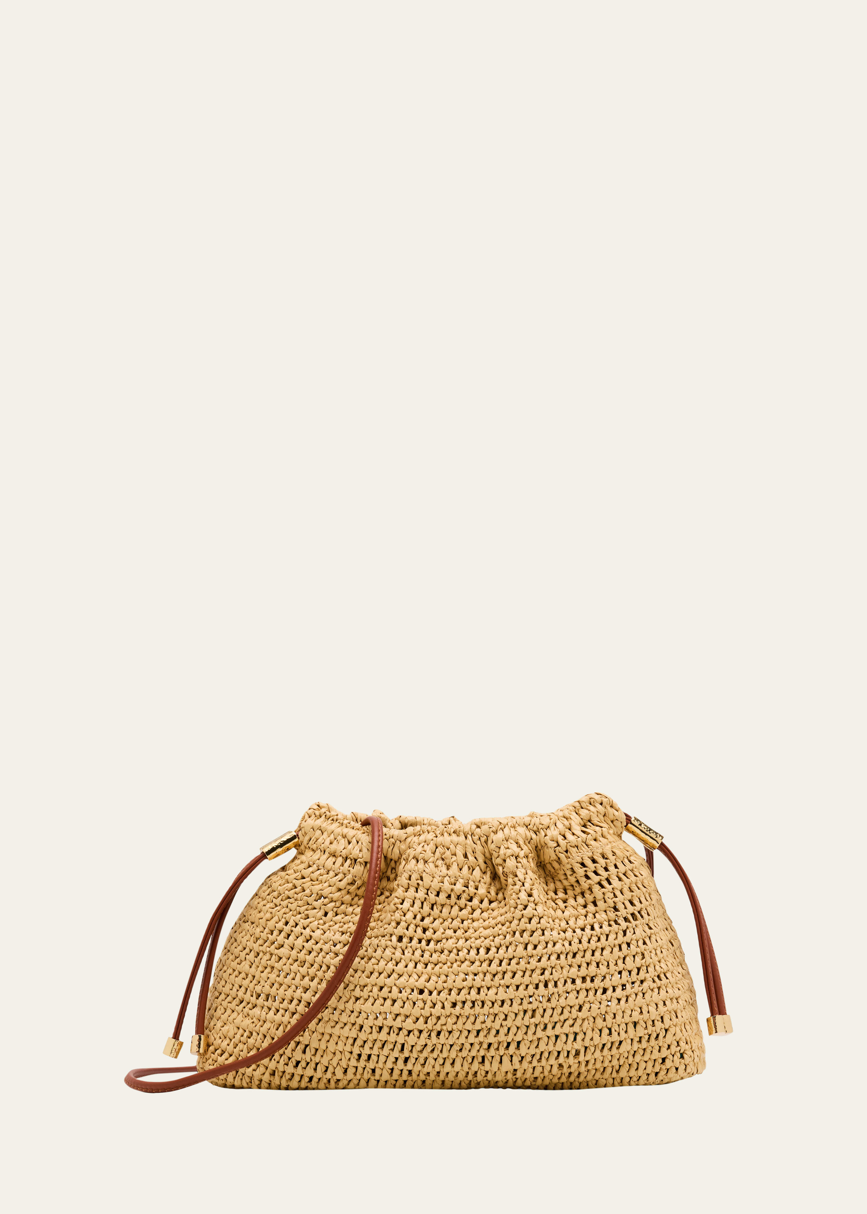 Ulla Johnson Lali Ruched Raffia Clutch Bag | Bergdorf Goodman