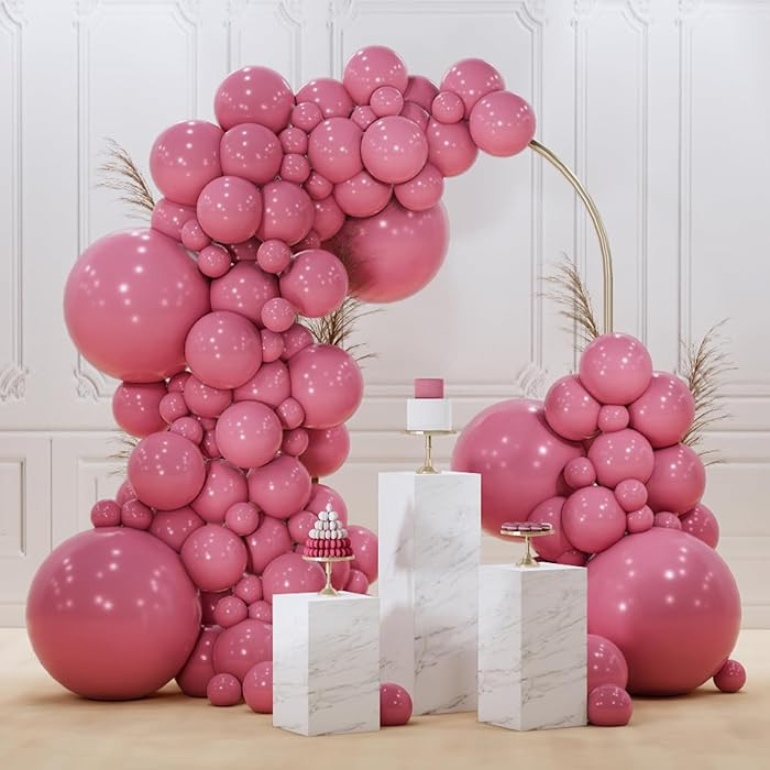 PartyWoo Mauve Balloons 140pcs Different Sizes of 18 12 10 5 Inch Dusty Pink Rose Blush Boho Netu... | Amazon (US)