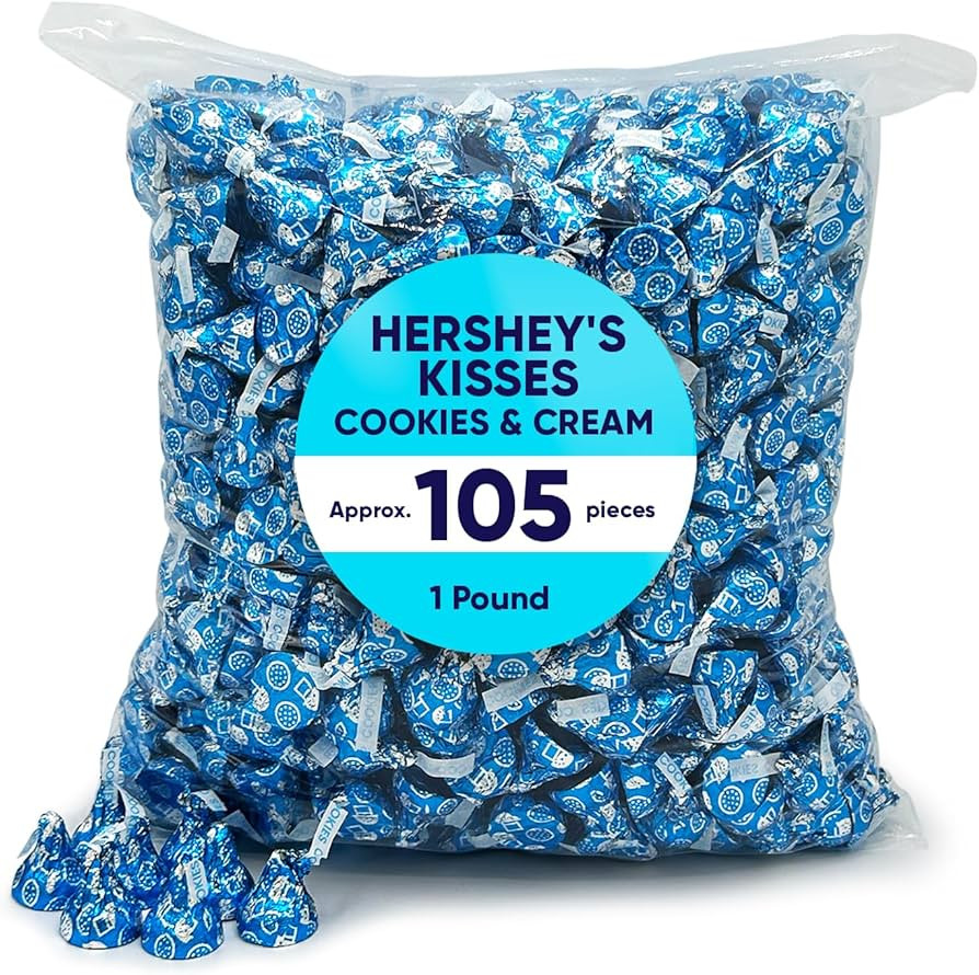 Hershys Kisses Cookies&Cream 1 Pound Approx 105 Pieces - Bulk Candy Chocolate Chips Individually ... | Amazon (US)