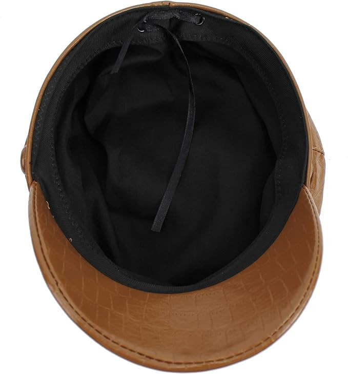 Danse Jupe Womens PU Leather Greek Fisherman Sailor Fiddler Hat Cap Newsboy Paperboy Painter Cap ... | Amazon (US)