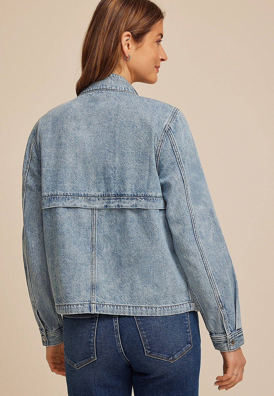 Cinch Hem Denim Jacket | Maurices