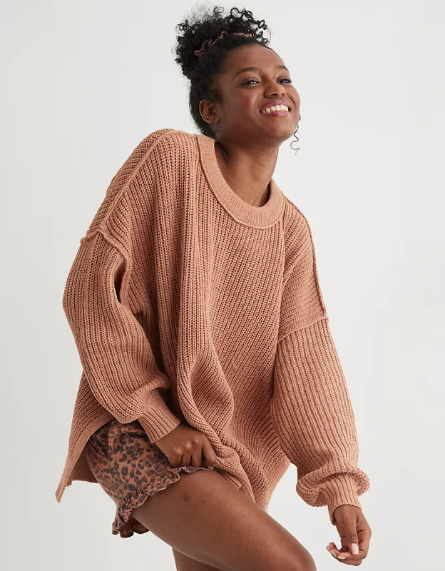 Aerie Chenille Oversized Sweater | American Eagle Outfitters (US & CA)