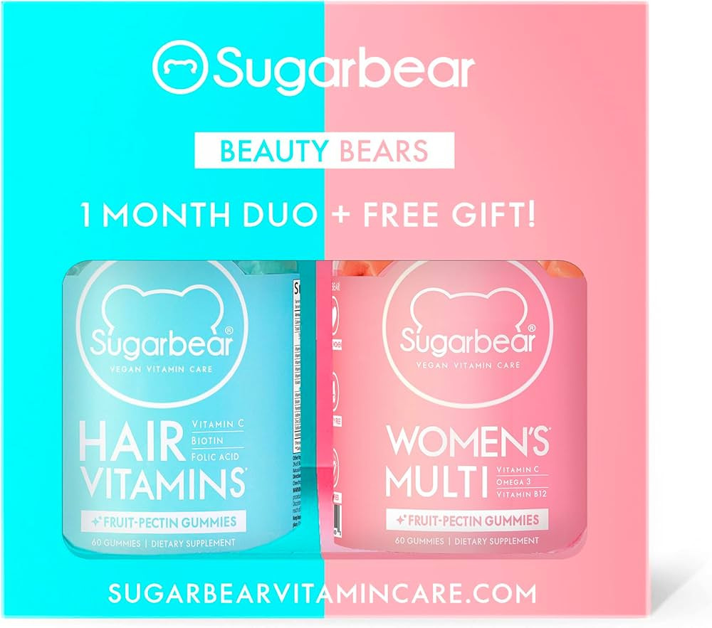 SugarBear Vitamins (Beauty Bears) Vegan Hair Gummy with Biotin, Vitamin D, Folic Acid + Women's M... | Amazon (US)