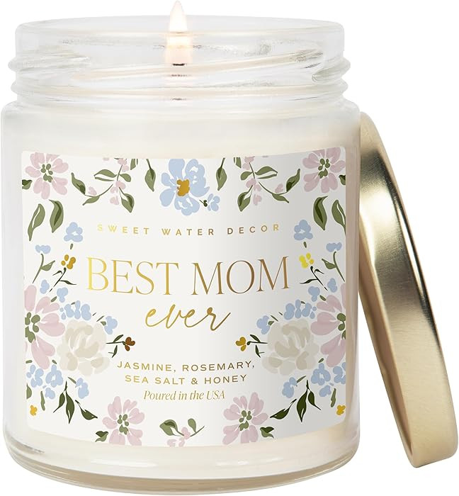 Sweet Water Decor Best Mom Ever Candle – Soy Candles with Lemon, Rosemary, Jasmine, Honey, Viol... | Amazon (US)