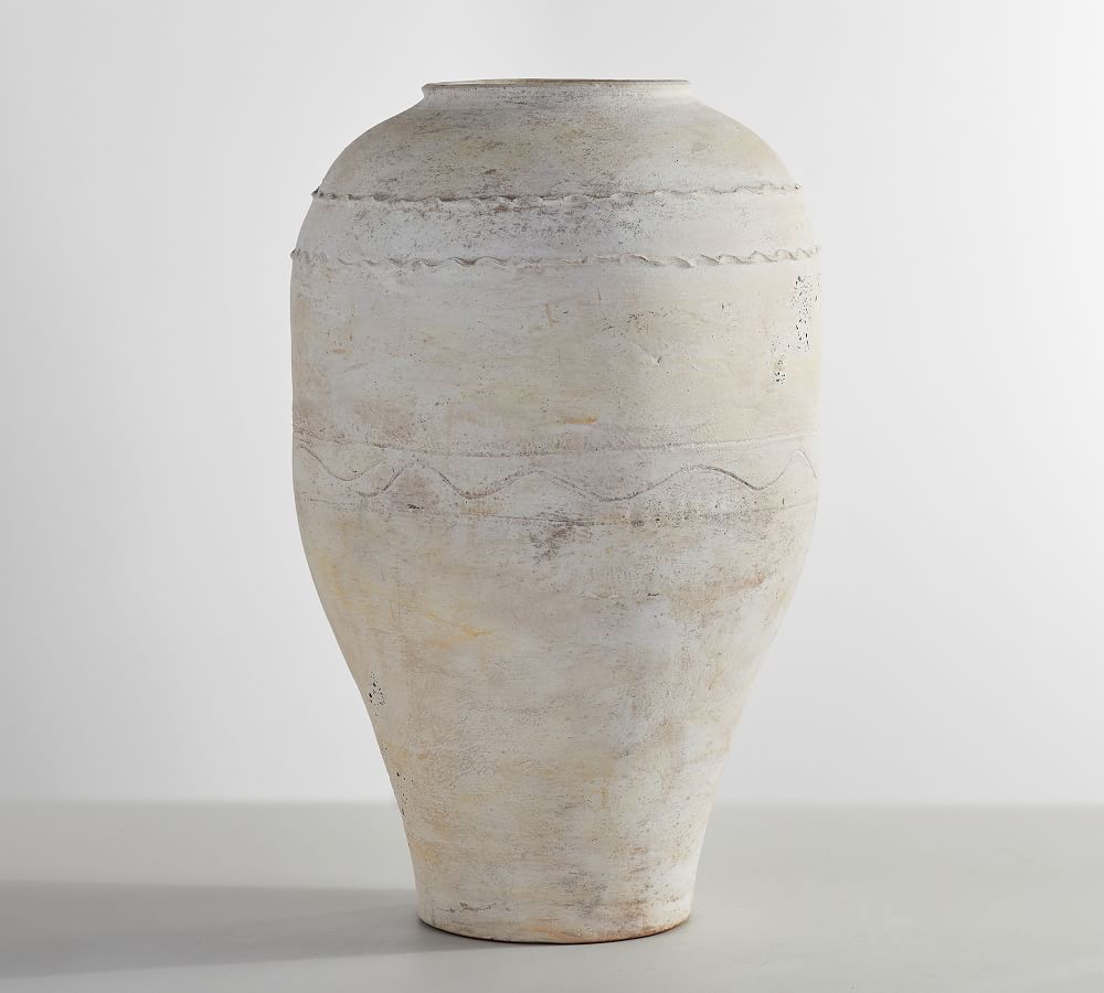 Artisan Handcrafted Terracotta Vases - White | Pottery Barn (US)