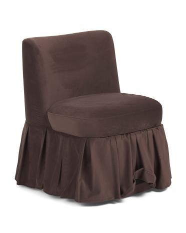 22.5x29 Velvet Poppi Pleated Skirt Accent Chair | TJ Maxx