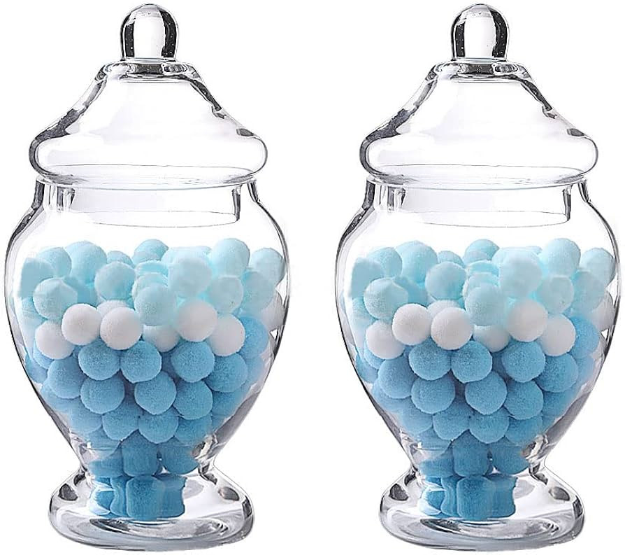 Livejun Glass Apothecary Jars 45 Ounce Decorative Candy Cookie Jars ，Clear Elegant Storage Jar ... | Amazon (US)