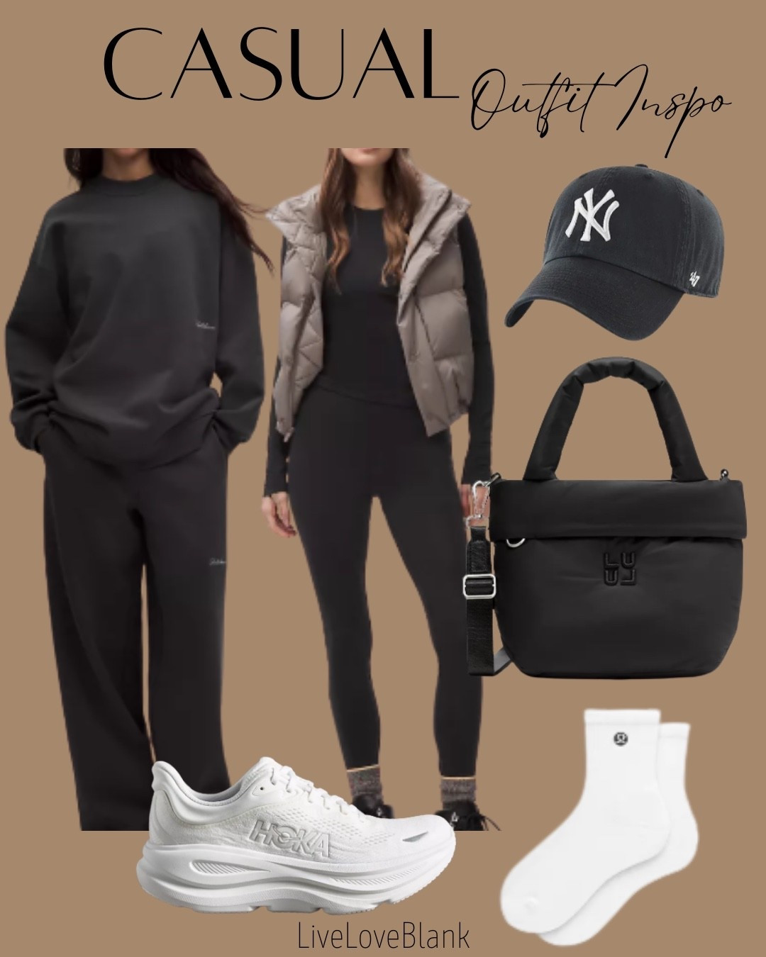Casual outfit ideas
Lululemon outfits 
Gifts for her 
Hoka sneakers 

#LTKOver40 #LTKootd #LTKSeasonal