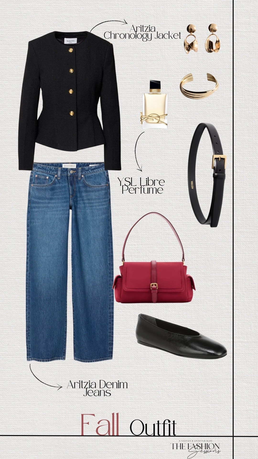 Fall Outfit | Aritzia Jacket | Red Bag | Denim Jeans | Ballet Flats | Aritzia Belt

#LTKootd #LTKSeasonal