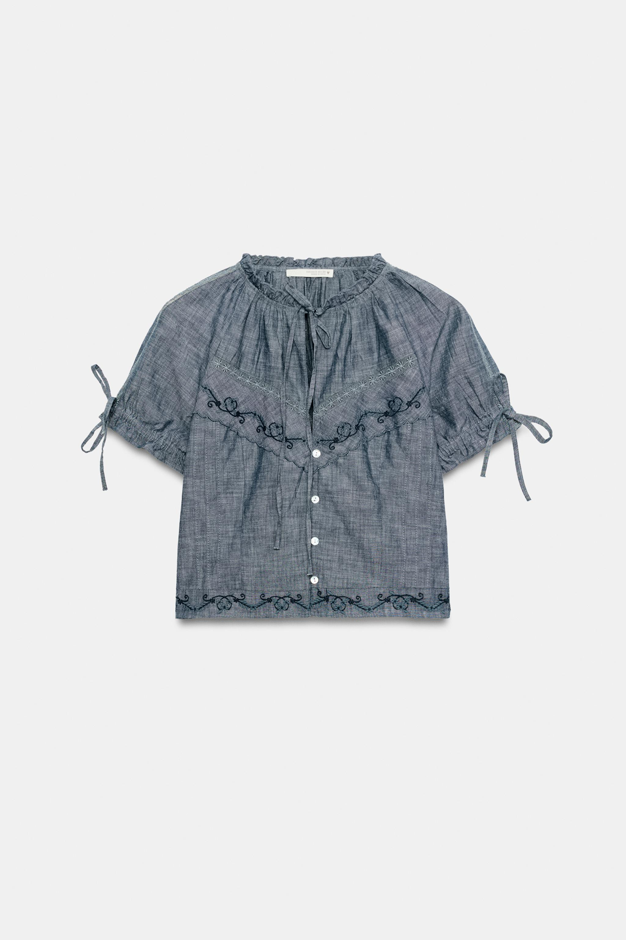EMBROIDERED BOW SHIRT | Zara US