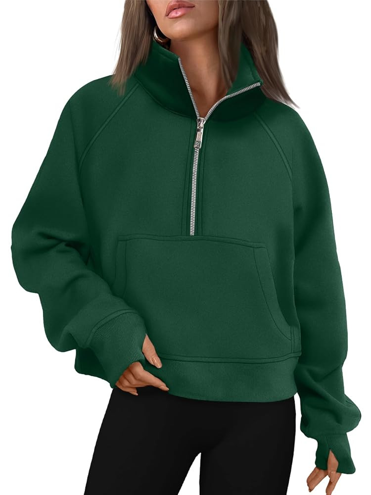 AUTOMET Womens Sweatshirts Half Zip Cropped Pullover Fleece Quarter Zipper Hoodies 2025 Fall Fash... | Amazon (US)