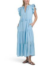 Flutter Sleeve Tiered Maxi Dress | TJ Maxx