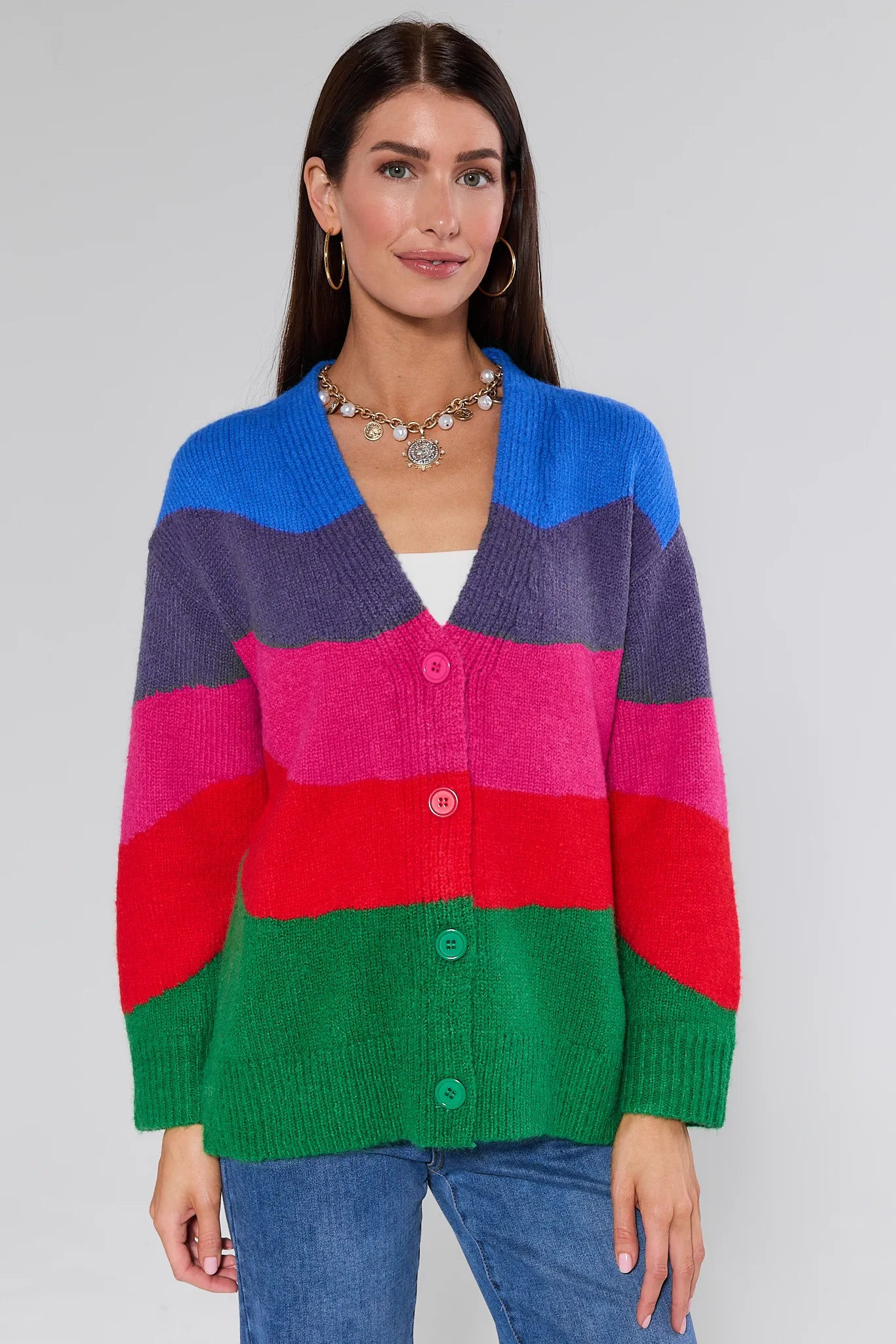 Brandy Multi Striped Knit Cardigan | Avara
