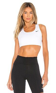 Nike Swoosh Sports Bra in White & Black from Revolve.com | Revolve Clothing (Global)