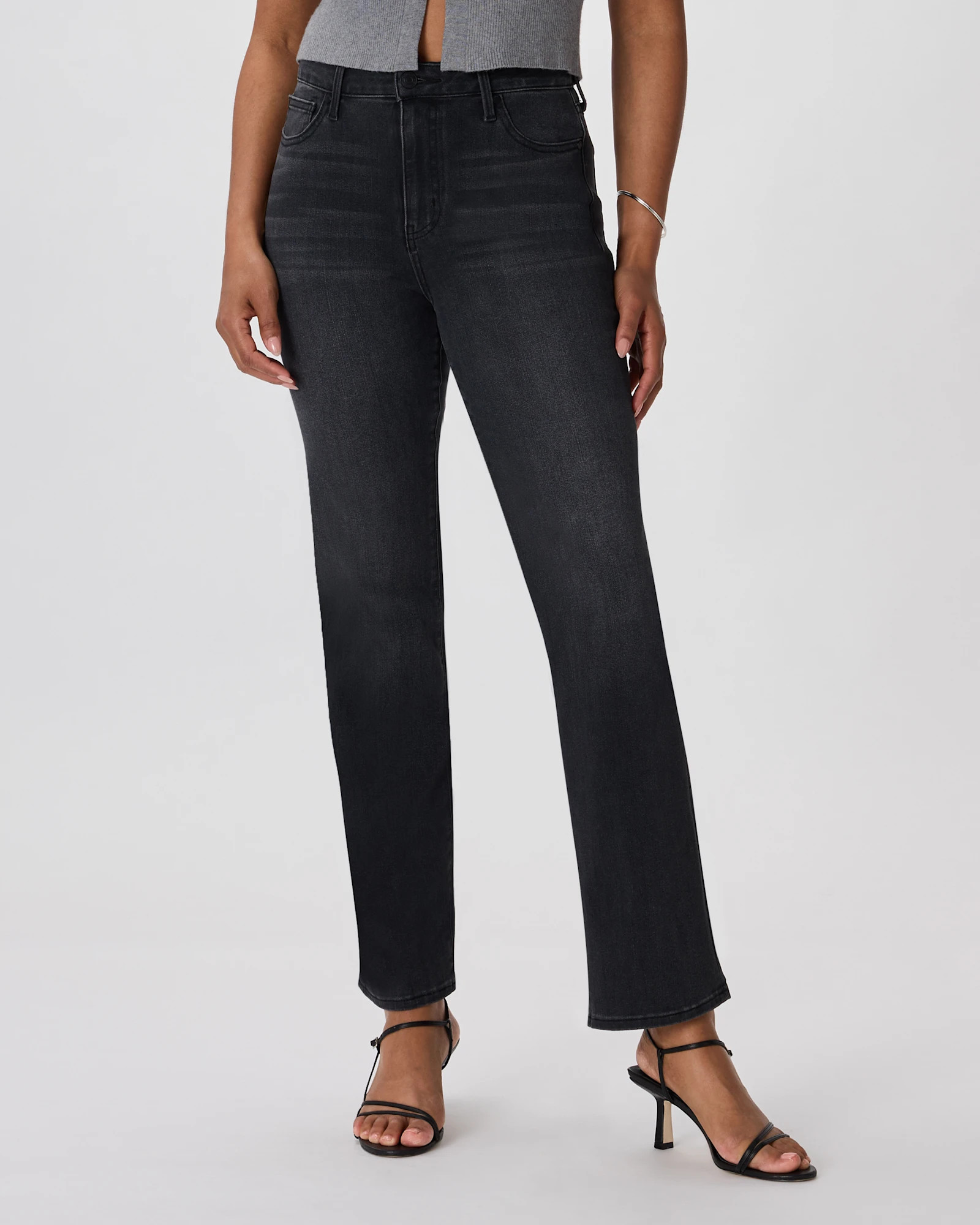 Bella Stretch Straight Jeans in Faded Black | Quince