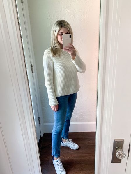 Fall outfit idea, fall sweater, sweater and jeans outfit, preppy style, white sneakers 

#LTKshoecrush #LTKunder50 #LTKSeasonal