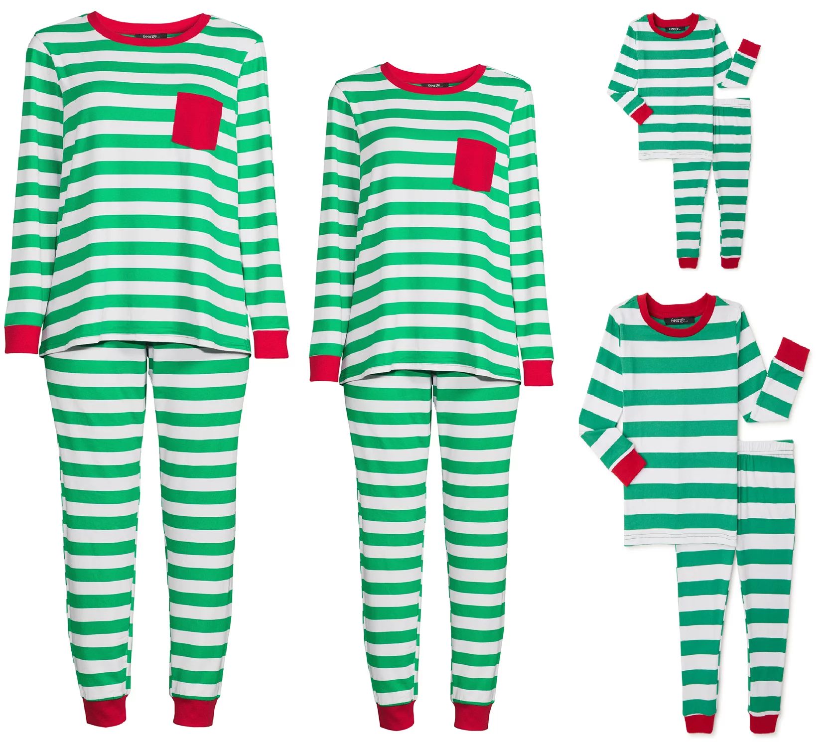 George Jolly Green Stripe Holiday Matching Family Christmas Pajamas Toddler Unisex Yummy Pajama S... | Walmart (US)