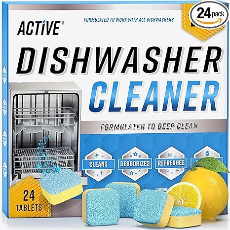 Dishwasher Cleaner And Deodorizer Tablets - 24 Pack Deep Cleaning Descaler Pods for Dish Washer M... | Amazon (US)