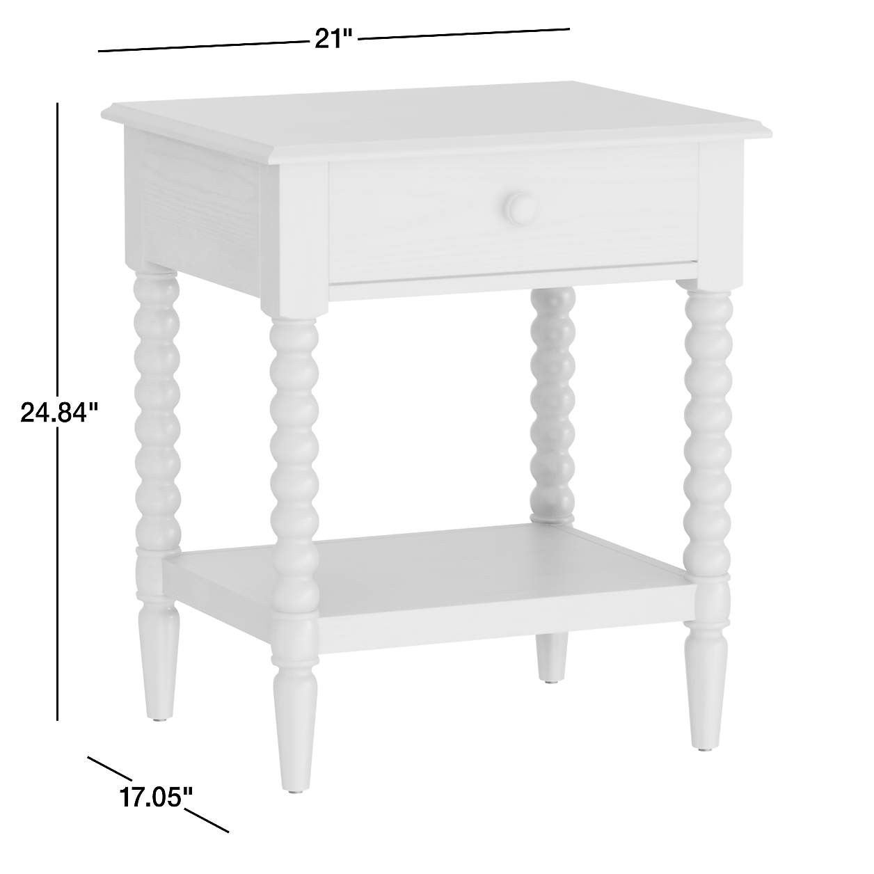 Jenny Lind Black Wood Spindle Kids Nightstand with Drawer + Reviews | Crate & Kids | Crate & Barrel