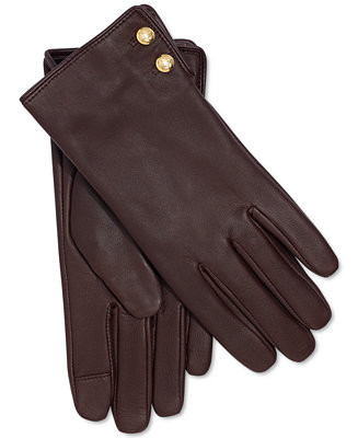 Lauren Ralph Lauren Women's Leather Touchscreen Gloves - Macy's | Macy's