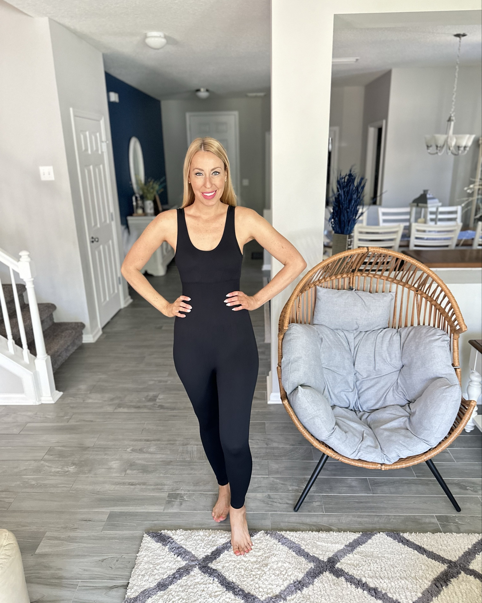 Workout jumpsuit
💙or you can wear it for travel, running errands 
💙wearing size small 
💙perfect stretch and fit 

#LTKfitness #LTKfindsunder50 #LTKtravel