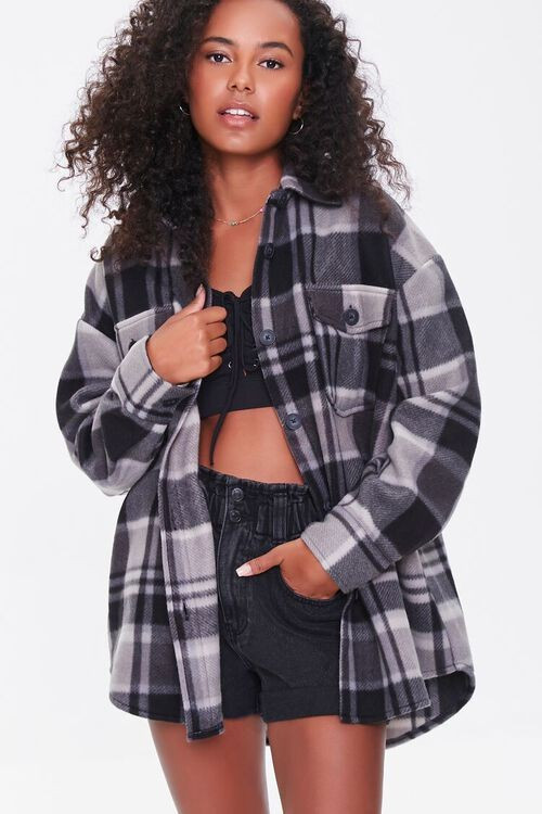 Fleece Plaid Shacket | Forever 21 (US)