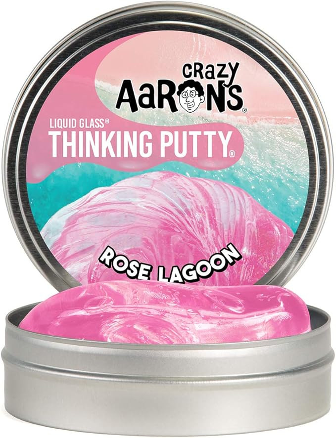 Crazy Aaron's Thinking Putty 4” Tin – Liquid Glass “Rose Lagoon” – Crystal Clear Pink B... | Amazon (US)