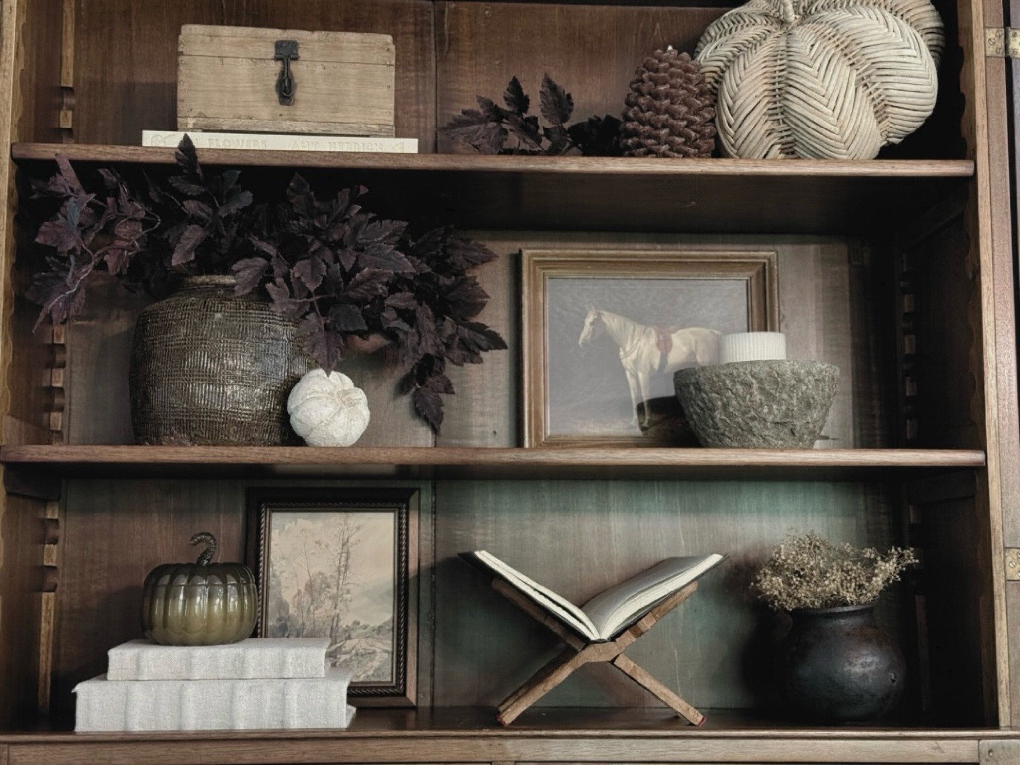 Fall shelf styling

#LTKHome #LTKSeasonal