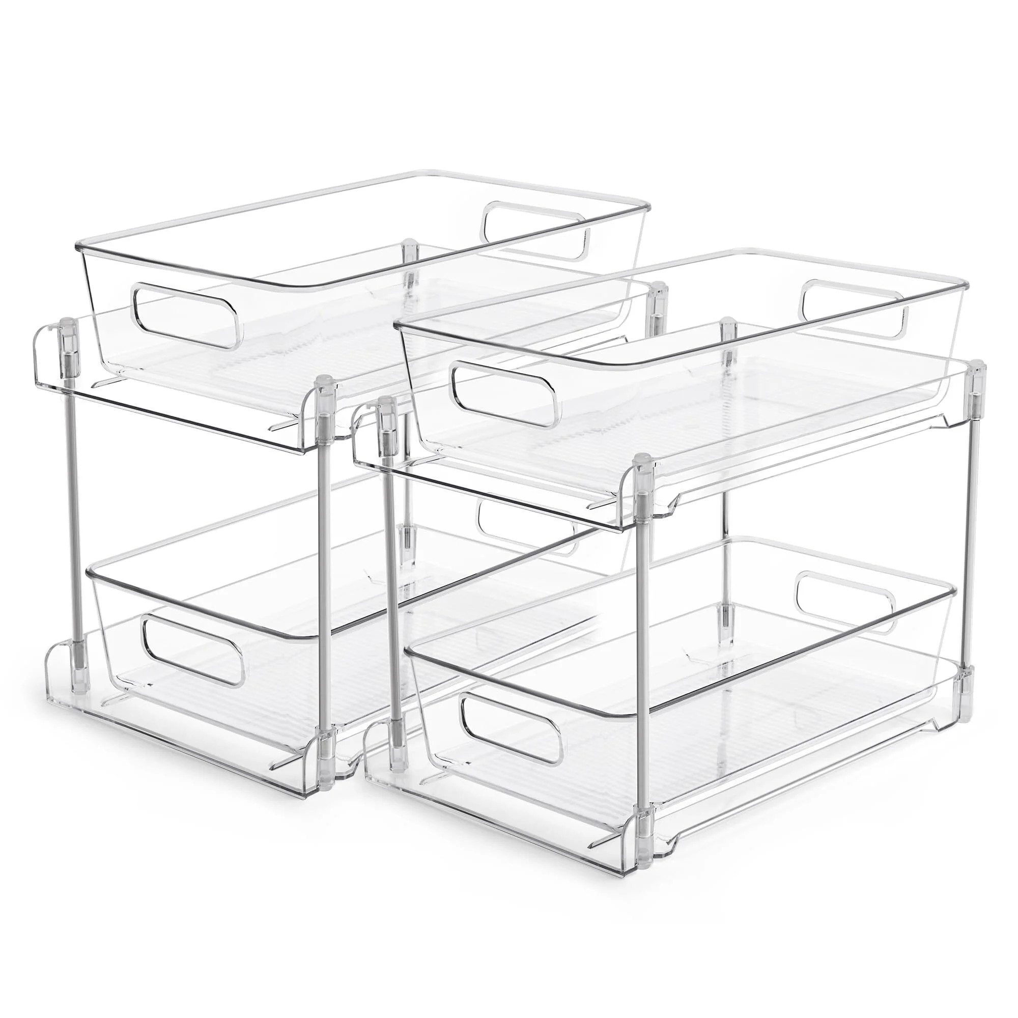 Vtopmart 2-Pack Under Sink Organizer, 2 Tier Bathroom Storage Organizer, Pull-Out Organization wi... | Walmart (US)