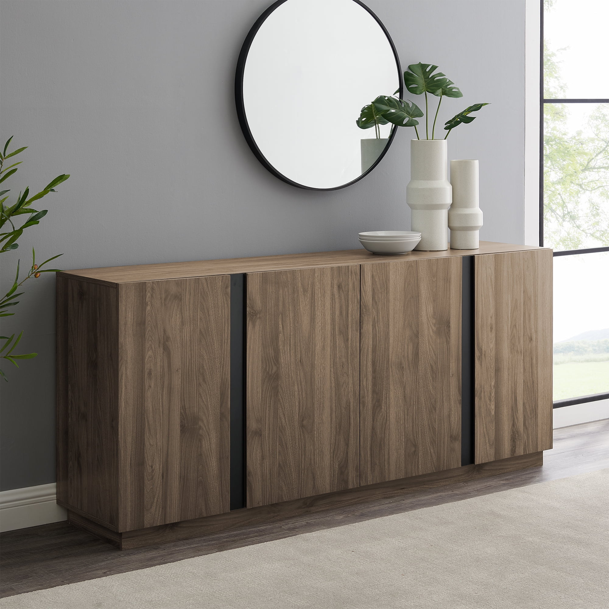 Manor Park Modern 70" 4-Door Buffet Table, Slate Grey | Walmart (US)