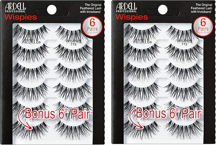 Ardell Wispies Eyelashes – Multi-Dimensional, Natural Lashes Strips, 6 Pairs x 2 Pack | Amazon (US)