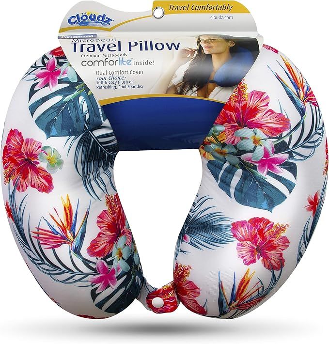 Cloudz Patterned Microbead Travel Neck Pillows - Tropical Print | Amazon (US)