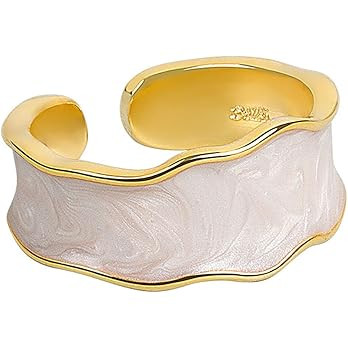 Colorful Adjustable Oil Drip Enamel Wave Wide Irregular Chunky Opening Stackable Punk Cool Elegan... | Amazon (US)