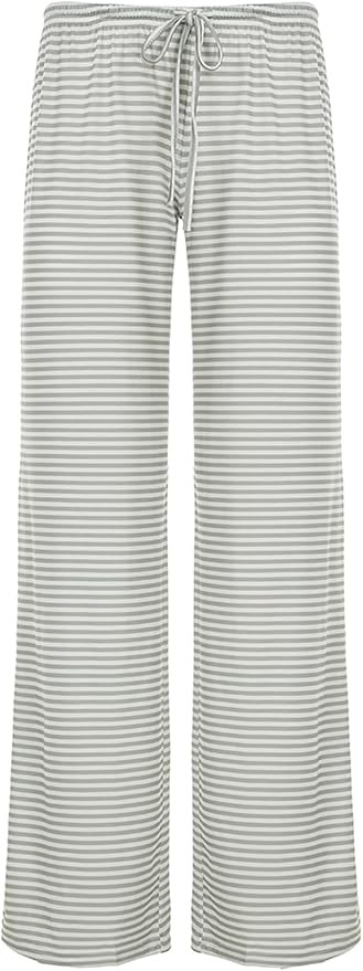 Women's Comfy Pajama Loose Casual Drawstring Lounge Pants - Striped Print Stretch Wide Leg | Amazon (US)