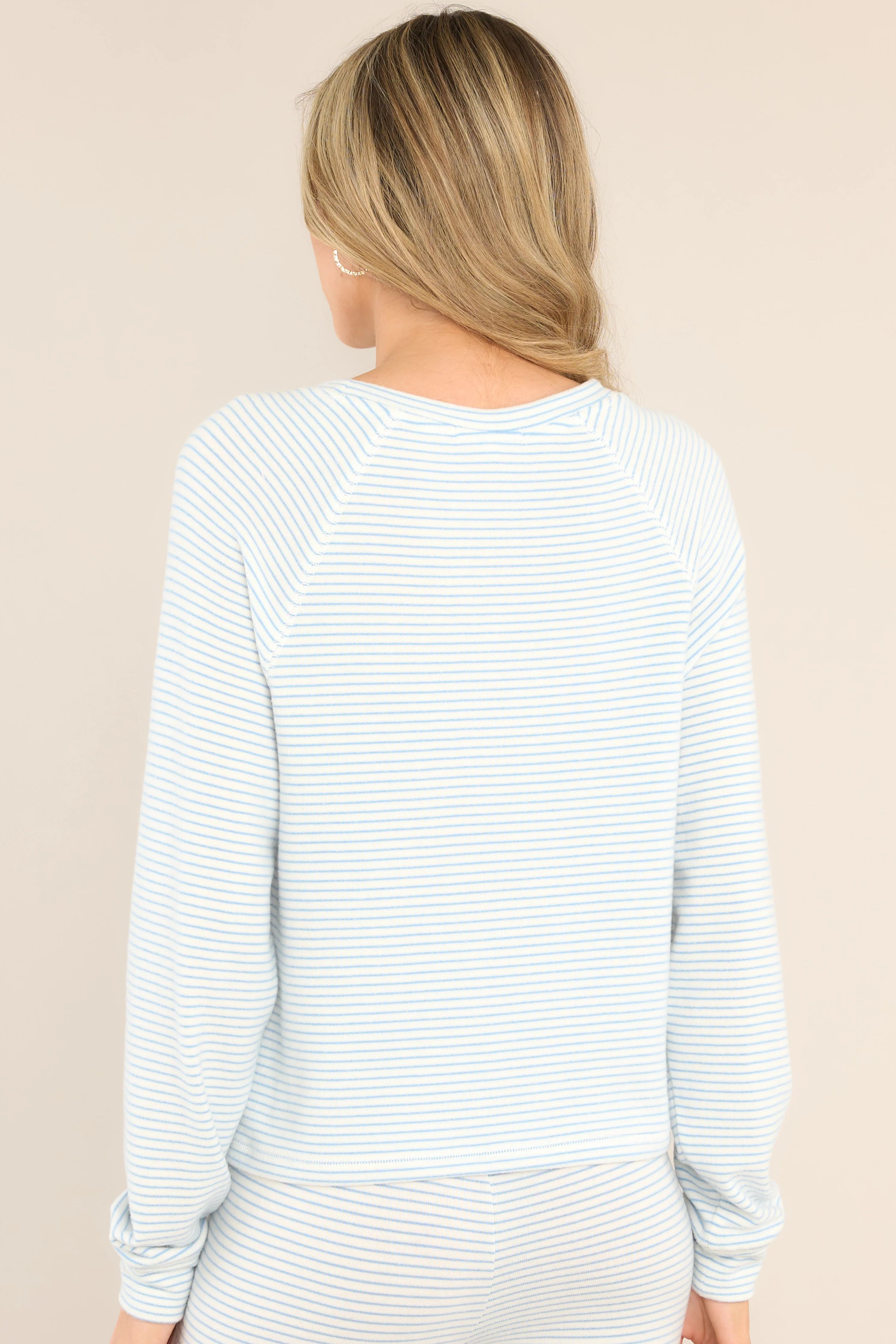 Z-Supply Staying In Blue Jay Stripe Long Sleeve Top | Red Dress