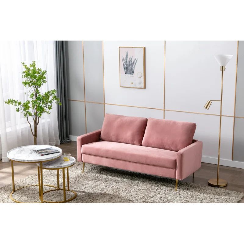 70'' Velvet Square Arm Sofa with Reversible Cushions | Wayfair Professional
