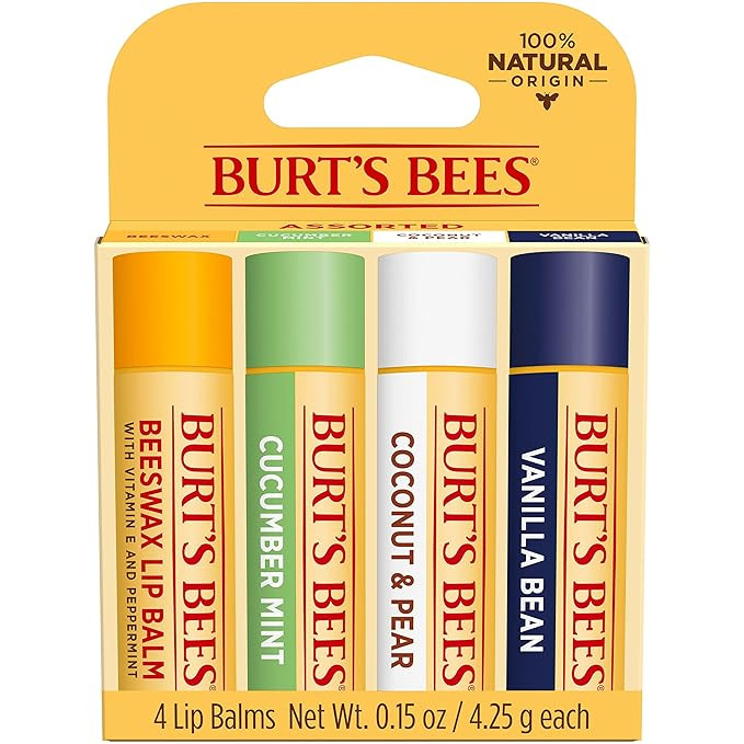 Burt's Bees Lip Balm, Moisturizing Lip Care, 100% Natural, Sweet Sorbet - Original Beeswax, Cucum... | Amazon (US)